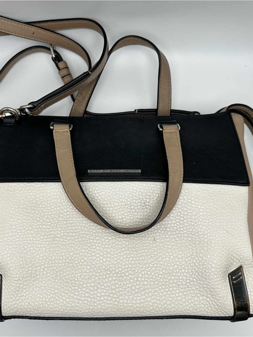 Marc by Marc Jacobs Black, White & Tan Colorblock Tote